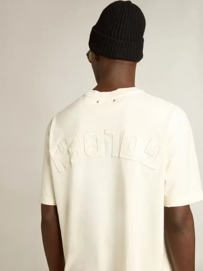 T-Shirt in Altweiß mit umgekehrtem Logo auf der Rückseite – Jersey Capsule