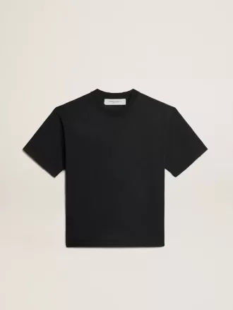 T-Shirt in gewaschenem Schwarz mit umgekehrtem Logo auf der Rückseite – Jersey Capsule