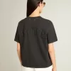T-Shirt in gewaschenem Schwarz mit umgekehrtem Logo auf der Rückseite – Jersey Capsule