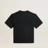 T-Shirt in gewaschenem Schwarz mit umgekehrtem Logo auf der Rückseite – Jersey Capsule