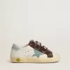 Teen Old School aus Nappaleder mit hellblauem Wildlederstern und braunen Wildledereinsätzen