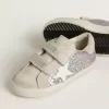 Teen Old School in Silber und Pink Glitzer mit weißem Lederstern