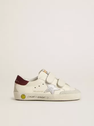 Teen Old School mit silbernem Metallic-Lederstern und violettem Wildleder-Fersenlasche