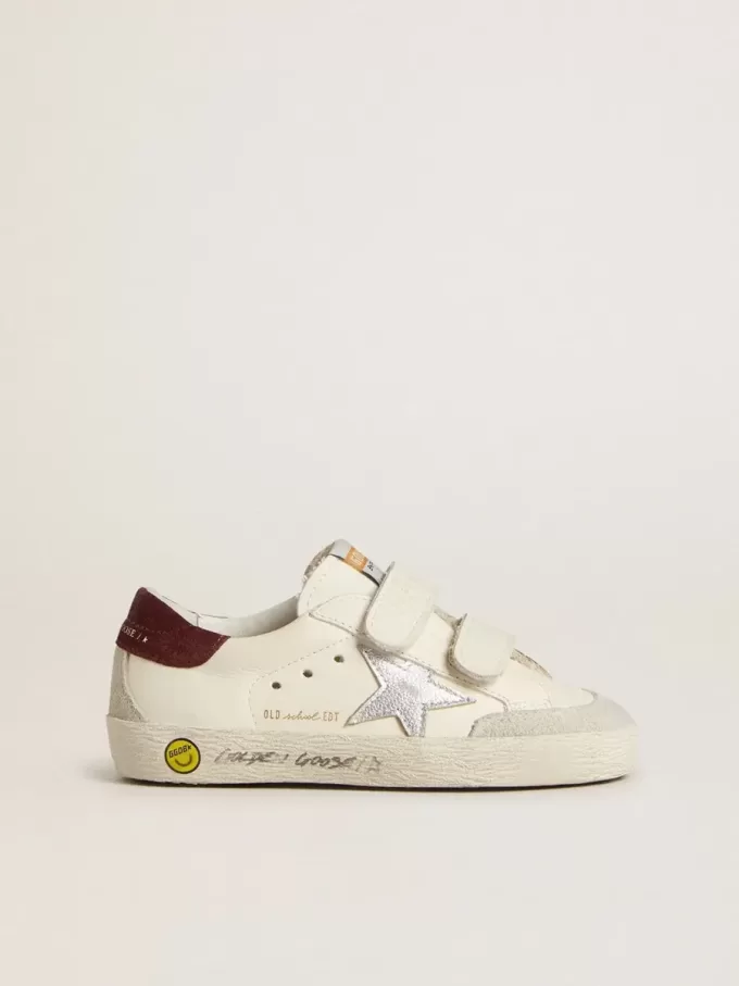 Teen Old School mit silbernem Metallic-Lederstern und violettem Wildleder-Fersenlasche Teen Old School mit silbernem Metallic-Lederstern und violettem Wildleder-Fersenlasche