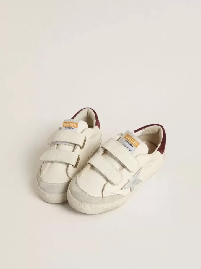 Teen Old School mit silbernem Metallic-Lederstern und violettem Wildleder-Fersenlasche Teen Old School mit silbernem Metallic-Lederstern und violettem Wildleder-Fersenlasche