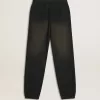 Unisex-Jogginghose in gewaschenem Schwarz