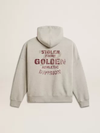 Unisex-Kapuzenpullover aus Baumwolle mit Aufdruck auf der Rückseite