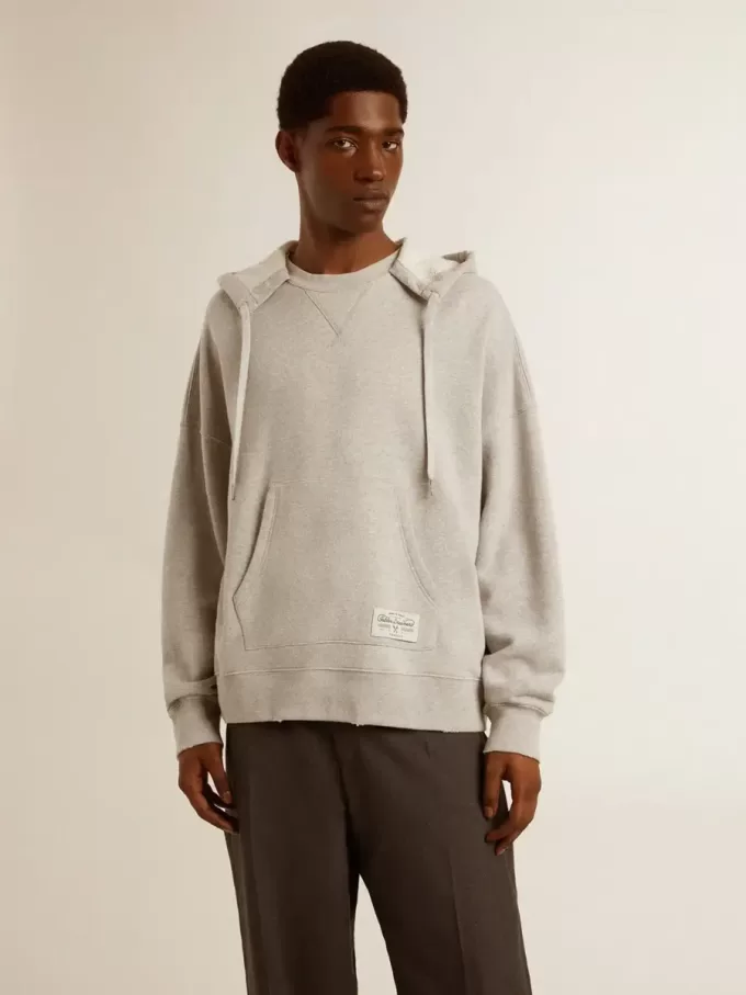 Unisex-Kapuzenpullover aus Baumwolle mit Aufdruck auf der Rückseite Unisex-Kapuzenpullover aus Baumwolle mit Aufdruck auf der Rückseite