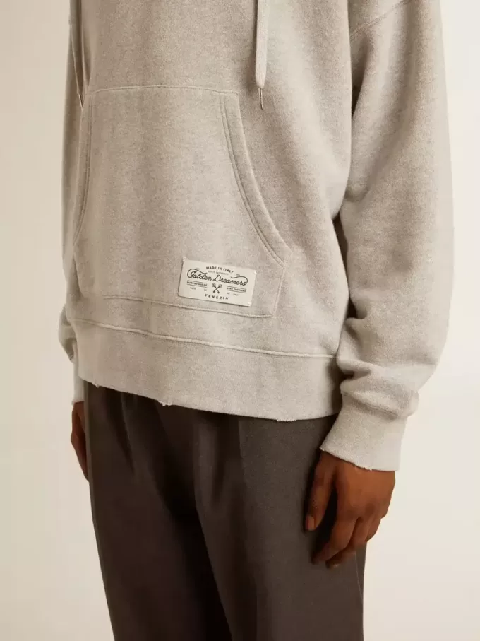 Unisex-Kapuzenpullover aus Baumwolle mit Aufdruck auf der Rückseite Unisex-Kapuzenpullover aus Baumwolle mit Aufdruck auf der Rückseite