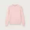 Unisex-Pullover für Kinder in Rosa mit Rippstrick und Golden-Logo auf der Rückseite