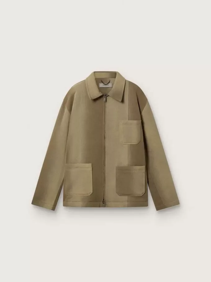 Unisex-Steppjacke in Khaki-Tönen