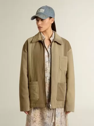 Unisex-Steppjacke in Khaki-Tönen