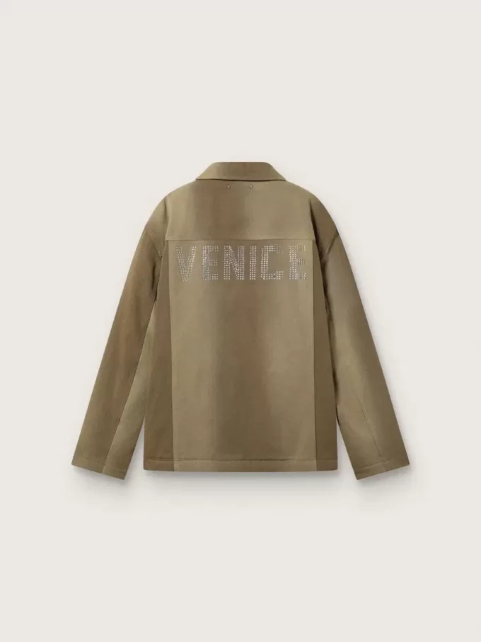 Unisex-Steppjacke in Khaki-Tönen