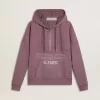 Unisex-Sweatshirt aus mauvefarbener Baumwolle mit Print auf der Vorderseite Unisex-Sweatshirt aus mauvefarbener Baumwolle mit Print auf der Vorderseite