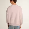 Unisex-Sweatshirt in Altrosa mit Rundhalsausschnitt und grünem Logo-Print