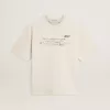 Unisex-T-Shirt in Used-Weiß mit aufgedrucktem Schriftzug