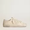 V-Star aus hellcremefarbenem Canvas mit milchweißem Lederstern