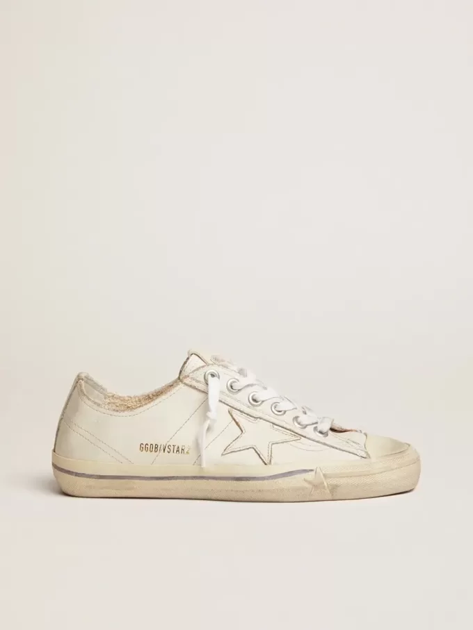 V-Star für Damen aus Leder mit Vintage-Effekt