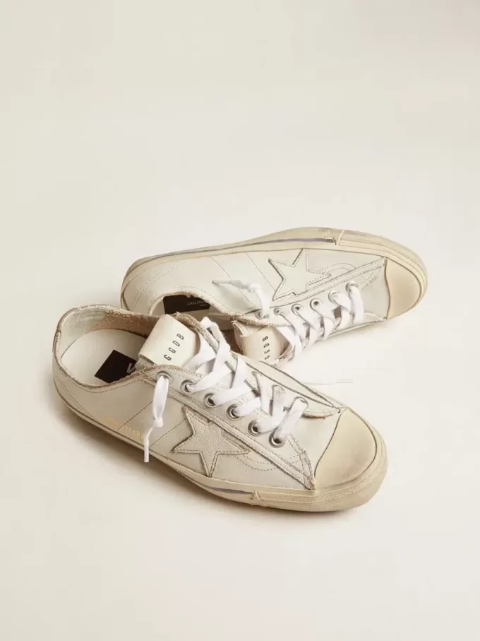 V-Star für Damen aus Leder mit Vintage-Effekt
