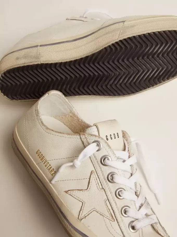 V-Star für Damen aus Leder mit Vintage-Effekt