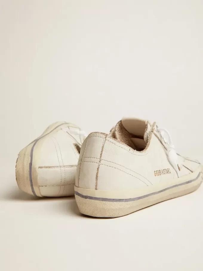 V-Star für Damen aus Leder mit Vintage-Effekt