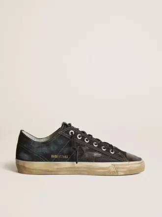 V-Star Sneakers aus mitternachtsblauem Denim mit schwarzem Lederstern und Zehenkappe
