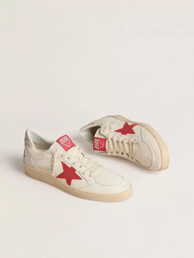 Valentinstag Damen Ball Star mit rotem Lederstern und rotem Swarovski-Schriftzug