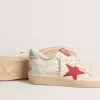 Valentinstag Herren Ball Star mit rotem Lederstern und rotem Swarovski-Schriftzug