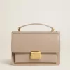 Venezia-Tasche aus beigem Leder mit Golddetails