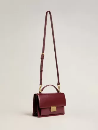 Venezia Tasche aus burgunderrotem Leder mit Golddetails