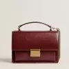 Venezia Tasche aus burgunderrotem Leder mit Golddetails