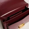 Venezia Tasche aus burgunderrotem Leder mit Golddetails