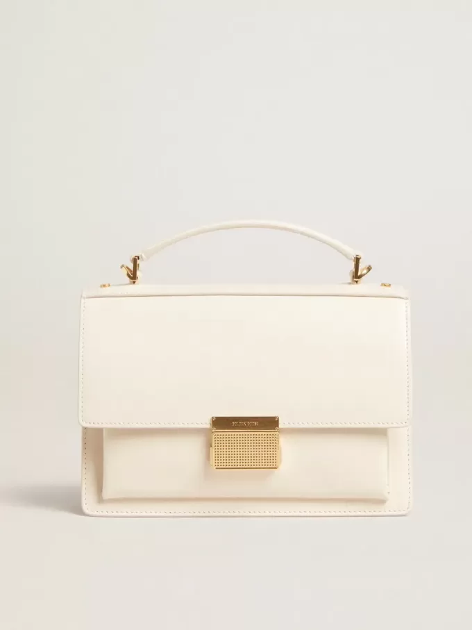 Venezia Tasche aus butterfarbenem Leder mit Golddetails