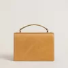 Venezia-Tasche aus ockergelbem geprägtem Leder mit goldenen Details