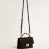 Venezia Tasche aus schwarzem Leder mit Golddetails