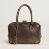 Vita Bag aus braunem Vintage-Leder mit goldenen Details Vita Bag aus braunem Vintage-Leder mit goldenen Details