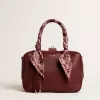 Vita Bag aus burgunderrotem Leder mit goldenen Details