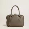 Vita Bag aus salbeigrünem Leder mit goldenen Details