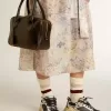 Vita Bag aus schwarzem Distressed-Leder mit goldenen Details
