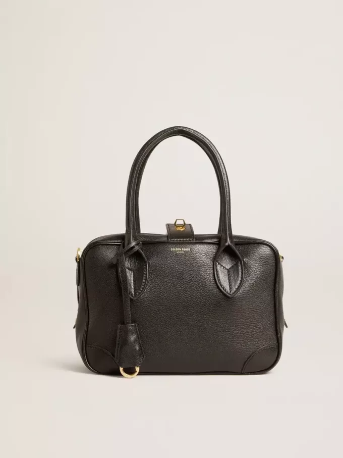 Vita Bag aus schwarzem Schafsleder mit goldenen Details Vita Bag aus schwarzem Schafsleder mit goldenen Details