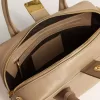 Vita Tasche aus taupefarbenem Leder mit goldenen Details