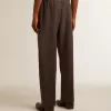 Weiche Herrenhose aus anthrazitgrauer Wolle Weiche Herrenhose aus anthrazitgrauer Wolle