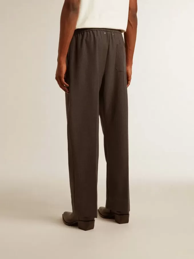 Weiche Herrenhose aus anthrazitgrauer Wolle Weiche Herrenhose aus anthrazitgrauer Wolle