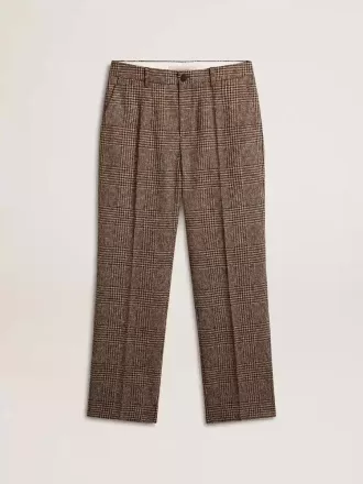 Weiche Herrenhose mit Hahnentrittmuster