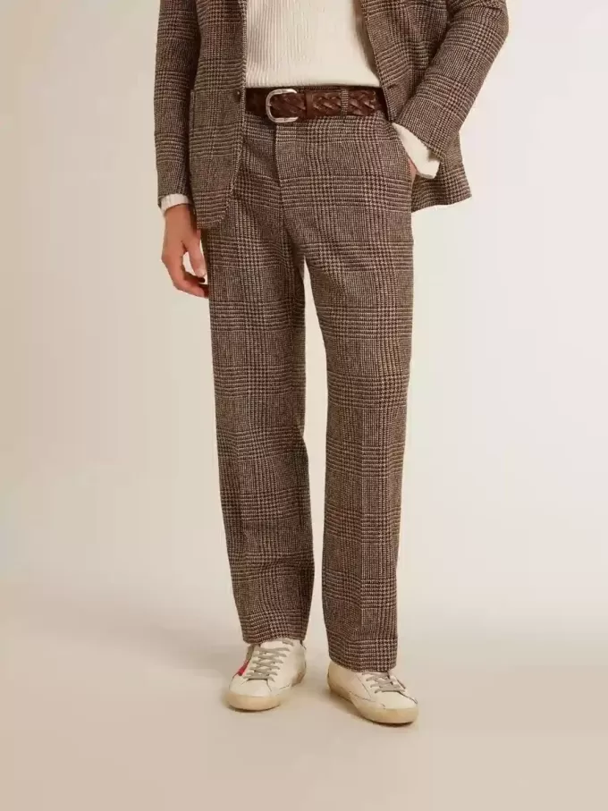Weiche Herrenhose mit Hahnentrittmuster Weiche Herrenhose mit Hahnentrittmuster