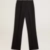 Weiche schwarze Damenhose aus Wollmischung