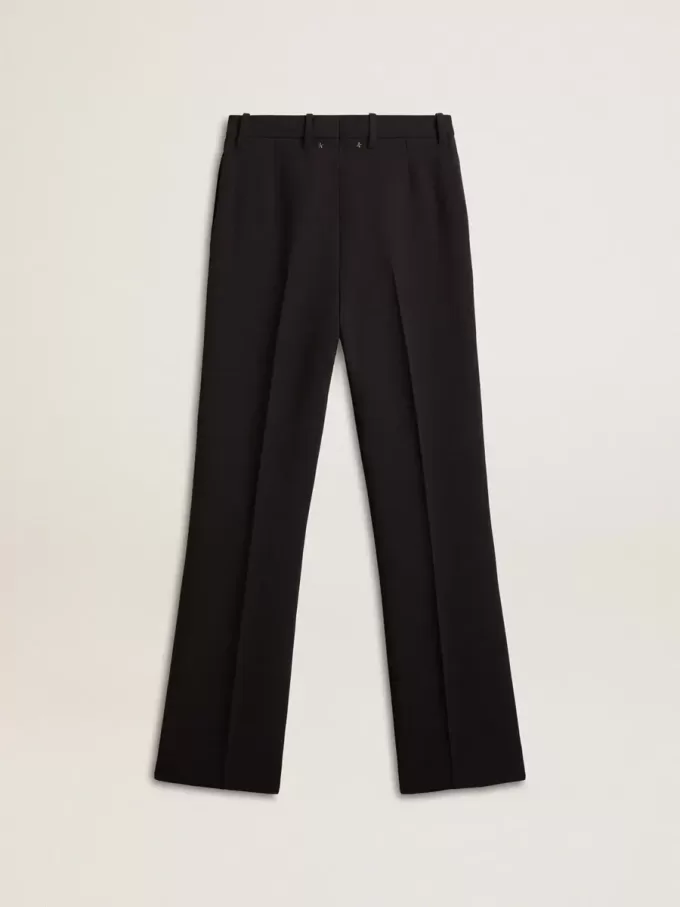 Weiche schwarze Damenhose aus Wollmischung