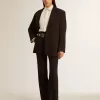 Weiche schwarze Damenhose aus Wollmischung