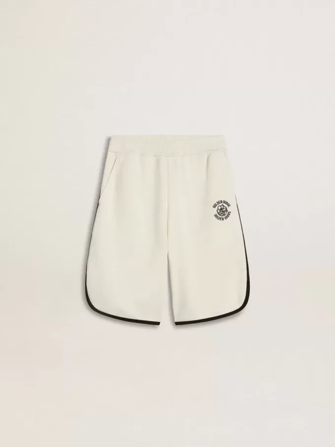 Weiße Shorts für Jungen mit gesticktem Logo