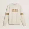 Weißes Baumwoll-Sweatshirt für Herren mit Aufdruck auf der Vorderseite Weißes Baumwoll-Sweatshirt für Herren mit Aufdruck auf der Vorderseite